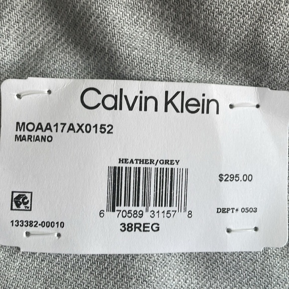 Calvin Klein Men's Slim Fit Mariano Blazer Sport Coat Suit Jacket White Grey 38R - Picture 4 of 8